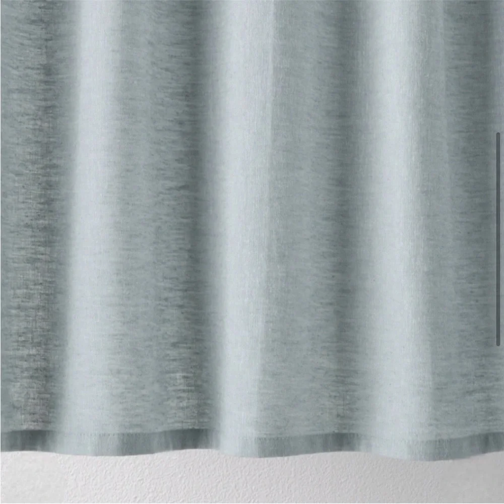 CASALUNA NWT chambray shower curtain -teal
